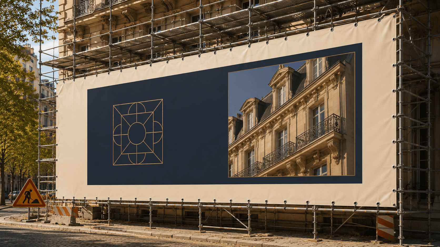 Bâche de façade PVC imprimée
