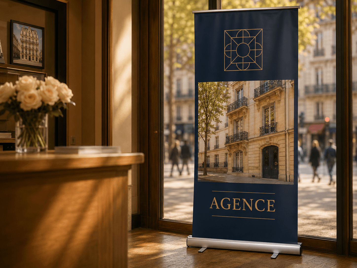 Kakémono vitrine d'agence immobilière