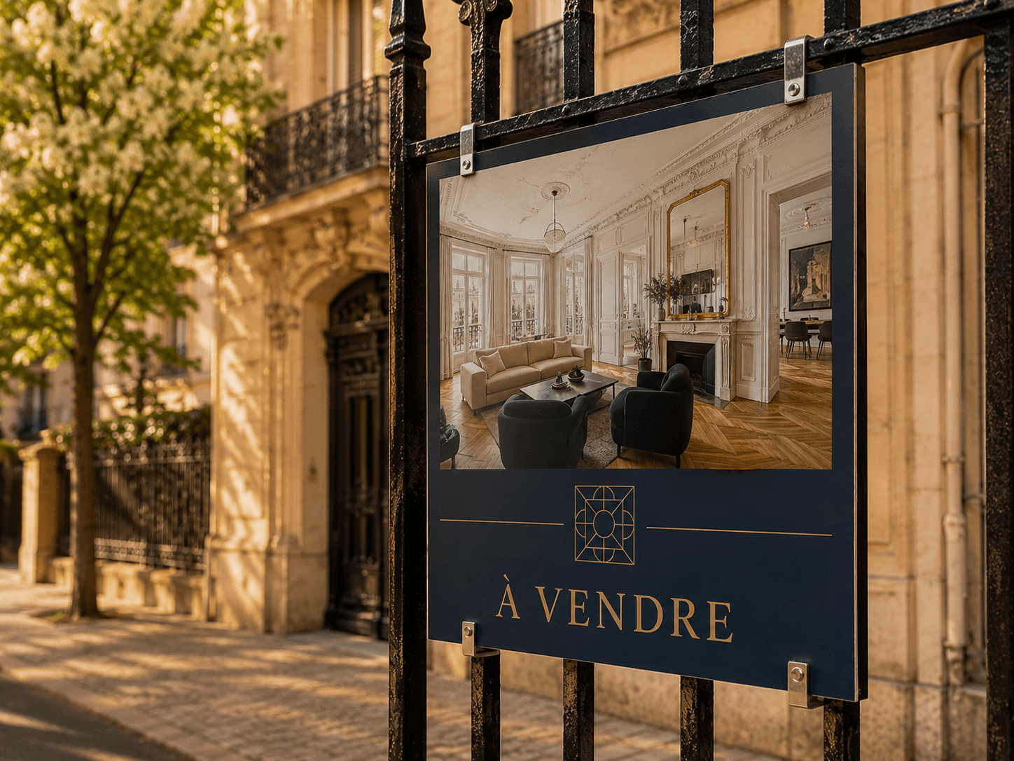 Panneau À VENDRE imprimé pour agence immobilière